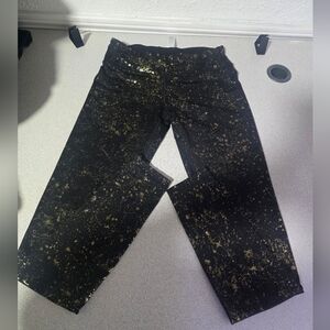 Ivivva Black and Gold Patterned Leggings